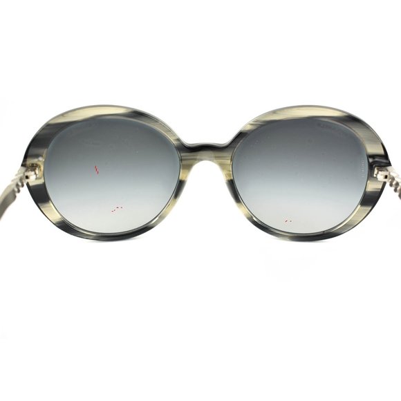 CHANEL: Gray "Horn" & "Chain" Logo Sunglasses (lc) - Picture 11 of 11